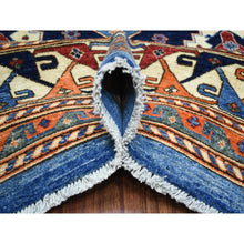 Load image into Gallery viewer, 9&#39;2&quot;x11&#39;10&quot; Navy Blue, Afghan Ersari With Large Elements, Natural Dyes Dense Weave Soft Wool Hand Knotted, Oriental Rug FWR431940