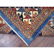 Load image into Gallery viewer, 9&#39;2&quot;x11&#39;10&quot; Navy Blue, Afghan Ersari With Large Elements, Natural Dyes Dense Weave Soft Wool Hand Knotted, Oriental Rug FWR431940