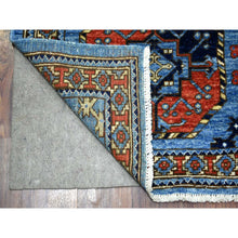 Load image into Gallery viewer, 4&#39;6&quot;x10&#39; Blue, Dense Weave Soft Wool Hand Knotted, Afghan Ersari with Elephant Feet Design Natural Dyes, Wide Runner Oriental Rug FWR431952
