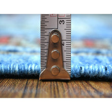 Load image into Gallery viewer, 4&#39;6&quot;x10&#39; Blue, Dense Weave Soft Wool Hand Knotted, Afghan Ersari with Elephant Feet Design Natural Dyes, Wide Runner Oriental Rug FWR431952