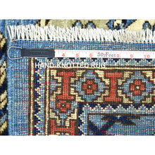 Load image into Gallery viewer, 4&#39;6&quot;x10&#39; Blue, Dense Weave Soft Wool Hand Knotted, Afghan Ersari With Elephant Feet Design Natural Dyes, Wide Runner Oriental Rug FWR431952
