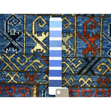 Load image into Gallery viewer, 4&#39;1&quot;x9&#39;10&quot; Denim Blue, Hand Knotted Afghan Ersari With Prayer Design, Natural Dyes Dense Weave Soft Wool, Wide Runner Oriental Rug FWR431964
