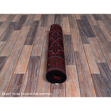 Load image into Gallery viewer, 2&#39;3&quot;x4&#39;6&quot; Scarlet Red, Afghan Khamyab With Geometric Pattern, Hand Knotted, Soft And Velvety Wool, Vegetable Dyes, Short Runner, Oriental Rug FWR4314