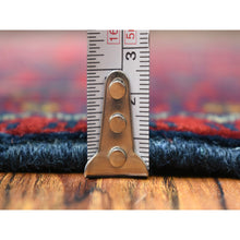 Load image into Gallery viewer, 3&#39;x9&#39;10&quot; Deep And Saturated Red With Geometric Design Hand Knotted Afghan Khamyab, Velvety Wool Runner Oriental Rug FWR432120