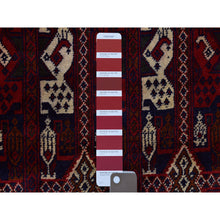 Load image into Gallery viewer, 2&#39;10&quot;x10&quot; Red With A Mix Of Ivory Soft And Shiny Wool, Hand Knotted With Geometric Repetitive Design Afghan Khamyab Runner Oriental Rug FWR432126