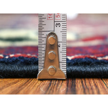 Load image into Gallery viewer, 2&#39;10&quot;x10&quot; Red With A Mix Of Ivory Soft And Shiny Wool, Hand Knotted With Geometric Repetitive Design Afghan Khamyab Runner Oriental Rug FWR432126