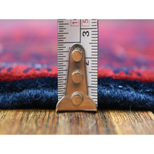 Load image into Gallery viewer, 2&#39;8&quot;x9&#39;8&quot; Deep and Saturated Red Tribal Design Velvety Wool, Afghan Khamyab Hand Knotted Runner Oriental Rug FWR432132