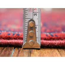 Load image into Gallery viewer, 2&#39;8&quot;x9&#39;7&quot; Deep And Saturated Red Hand Knotted With Tribal Design, Soft And Shiny Wool Afghan Khamyab Runner Oriental Rug FWR432162