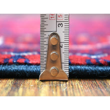 Load image into Gallery viewer, 2&#39;9&quot;x9&#39;10&quot; Deep And Saturated Red Hand Knotted With Tribal Design, Soft And Shiny Wool Afghan Khamyab Runner Oriental Rug FWR432180