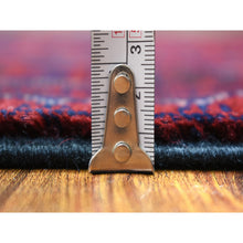 Load image into Gallery viewer, 2&#39;9&quot;x13&#39;2&quot; Deep and Saturated Red with Geometric Design Hand Knotted Afghan Khamyab, Velvety Wool Runner Oriental Rug FWR432186