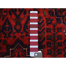 Load image into Gallery viewer, 3&#39;5&quot;x5&#39; Deep and Saturated Red Hand Knotted, Afghan Khamyab, Pure Wool Geometric Medallions Design Oriental Rug FWR432204