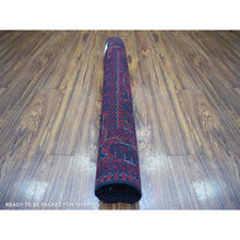 Load image into Gallery viewer, 3&#39;5&quot;x5&#39; Deep and Saturated Red Hand Knotted, Afghan Khamyab, Pure Wool Geometric Medallions Design Oriental Rug FWR432204