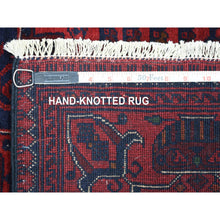 Load image into Gallery viewer, 3&#39;5&quot;x5&#39; Deep and Saturated Red Hand Knotted, Afghan Khamyab, Pure Wool Geometric Medallions Design Oriental Rug FWR432204