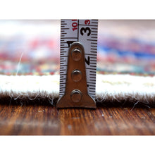 Load image into Gallery viewer, 2&#39;9&quot;x8&#39;6&quot; Ivory Soft Wool Hand Knotted, Afghan Super Kazak, Natural Dyes Densely Woven, Runner Oriental Rug FWR432318