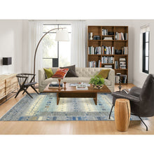 Load image into Gallery viewer, 6&#39;1&quot;x9&#39; Light Gray, Fine Weave Extra Soft Wool, Hand Knotted Afghan Kashkuli Gabbeh Design, Natural Dyes, Oriental Rug FWR432402