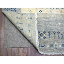 Load image into Gallery viewer, 6&#39;1&quot;x9&#39; Light Gray, Fine Weave Extra Soft Wool, Hand Knotted Afghan Kashkuli Gabbeh Design, Natural Dyes, Oriental Rug FWR432402