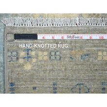 Load image into Gallery viewer, 6&#39;1&quot;x9&#39; Light Gray, Fine Weave Extra Soft Wool, Hand Knotted Afghan Kashkuli Gabbeh Design, Natural Dyes, Oriental Rug FWR432402