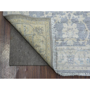 3'x4'10" Gray Pure Wool Natural Dyes Hand Knotted, Stone Wash Peshawar Oriental Rug FWR432498
