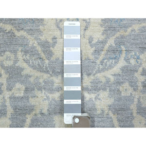 3'x4'10" Gray Pure Wool Natural Dyes Hand Knotted, Stone Wash Peshawar Oriental Rug FWR432498