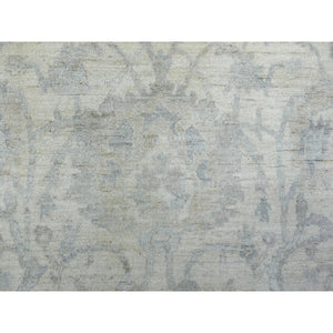 8'3"x9'8" Ivory White Wash Peshawar, Organic Wool Natural Dyes Hand Knotted, Oriental Rug FWR432504