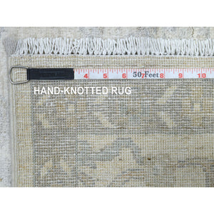 8'3"x9'8" Ivory White Wash Peshawar, Organic Wool Natural Dyes Hand Knotted, Oriental Rug FWR432504