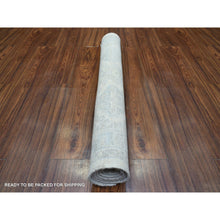 Load image into Gallery viewer, 3&#39;1&quot;x4&#39;10&quot; Ivory Pure Wool Natural Dyes Hand Knotted, Stone Wash Peshawar With Karajeh Design Oriental Rug FWR432594