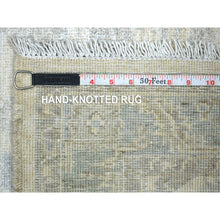 Load image into Gallery viewer, 3&#39;1&quot;x4&#39;10&quot; Ivory Pure Wool Natural Dyes Hand Knotted, Stone Wash Peshawar With Karajeh Design Oriental Rug FWR432594