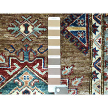 Load image into Gallery viewer, 2&#39;8&quot;x8&#39;6&quot; Walnut Brown Afghan Super Kazak, Hand Knotted, Ghazni Wool, Densely Woven, Natural Dyes Runner Oriental Rug FWR432744