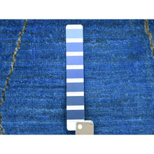 Load image into Gallery viewer, 8&#39;4&quot;x9&#39;4&quot; Denim Blue Hand Knotted Boujaad Soft And Shiny Wool, Moroccan Berber With Criss Cross Pattern, Natural Dyes, Oriental Rug FWR432960