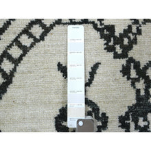 Load image into Gallery viewer, 2&#39;10&quot;x11&#39;4&quot; Ivory Natural Dyes Hand Knotted, Soft And Shiny Wool, Boujaad Moroccan Berber With Criss Cross Pattern With Large Elements Runner Oriental Rug FWR433014