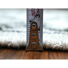 Load image into Gallery viewer, 2&#39;10&quot;x11&#39;4&quot; Ivory Natural Dyes Hand Knotted, Soft And Shiny Wool, Boujaad Moroccan Berber With Criss Cross Pattern With Large Elements Runner Oriental Rug FWR433014