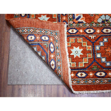 Load image into Gallery viewer, 9&#39;9&quot;x13&#39;6&quot; Burnt Orange, Afghan Ersari With Rosette Design, Natural Dyes Dense Weave, Soft Wool Hand Knotted, Oriental Rug FWR433026