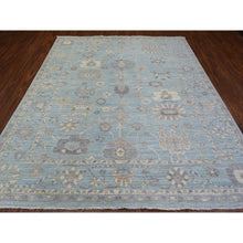 Load image into Gallery viewer, 8&#39;x9&#39;8&quot; Light Blue, Soft And Velvety Wool Hand Knotted, Afghan Angora Oushak With Branch And Flower Design Natural Dyes, Oriental Rug FWR433716