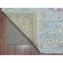 Load image into Gallery viewer, 8&#39;x9&#39;8&quot; Light Blue, Soft And Velvety Wool Hand Knotted, Afghan Angora Oushak With Branch And Flower Design Natural Dyes, Oriental Rug FWR433716