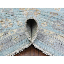 Load image into Gallery viewer, 8&#39;x9&#39;8&quot; Light Blue, Soft And Velvety Wool Hand Knotted, Afghan Angora Oushak With Branch And Flower Design Natural Dyes, Oriental Rug FWR433716