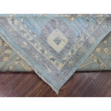 Load image into Gallery viewer, 8&#39;x9&#39;8&quot; Light Blue, Soft And Velvety Wool Hand Knotted, Afghan Angora Oushak With Branch And Flower Design Natural Dyes, Oriental Rug FWR433716