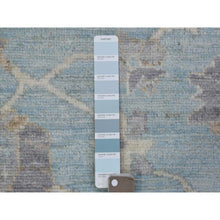 Load image into Gallery viewer, 8&#39;x9&#39;8&quot; Light Blue, Soft And Velvety Wool Hand Knotted, Afghan Angora Oushak With Branch And Flower Design Natural Dyes, Oriental Rug FWR433716