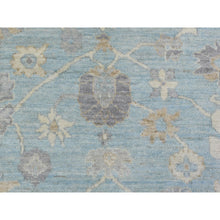 Load image into Gallery viewer, 8&#39;x9&#39;8&quot; Light Blue, Soft And Velvety Wool Hand Knotted, Afghan Angora Oushak With Branch And Flower Design Natural Dyes, Oriental Rug FWR433716