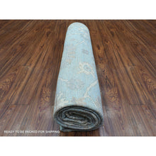 Load image into Gallery viewer, 8&#39;x9&#39;8&quot; Light Blue, Soft And Velvety Wool Hand Knotted, Afghan Angora Oushak With Branch And Flower Design Natural Dyes, Oriental Rug FWR433716