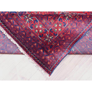 9'10"x16' Deep And Saturated Red, Afghan Khamyab With Tribal Medallions Design, Organic Wool Hand Knotted, Oversized Oriental Rug FWR433962