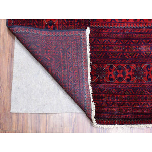 10'x19'2" Deep And Saturated Red, Hand Knotted Afghan Khamyab With Tribal Medallions, Extra Soft Wool, Oversized Oriental Rug FWR433968