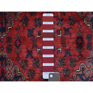 10'x19'2" Deep And Saturated Red, Hand Knotted Afghan Khamyab With Tribal Medallions, Extra Soft Wool, Oversized Oriental Rug FWR433968