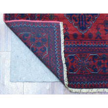 Load image into Gallery viewer, 2&#39;10&quot;x10&#39; Deep And Saturated Red, Soft And Shiny Wool Hand Knotted, Afghan Khamyab With Tribal Medallion Design, Runner Oriental Rug FWR434028