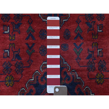 Load image into Gallery viewer, 2&#39;10&quot;x10&#39; Deep And Saturated Red, Soft And Shiny Wool Hand Knotted, Afghan Khamyab With Tribal Medallion Design, Runner Oriental Rug FWR434028