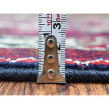 Load image into Gallery viewer, 3&#39;x12&#39;5&quot; Deep And Saturated Red, Afghan Khamyab With Geometric Design, Soft And Velvety Wool Hand Knotted, Wide Runner Oriental Rug FWR434040