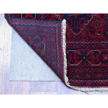 Load image into Gallery viewer, 2&#39;8&quot;x12&#39;10&quot; Deep And Saturated Red, Afghan Khamyab With Tribal Medallions Design, Soft Wool Hand Knotted, Runner Oriental Rug FWR434046