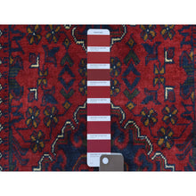 Load image into Gallery viewer, 2&#39;8&quot;x12&#39;10&quot; Deep And Saturated Red, Afghan Khamyab With Tribal Medallions Design, Soft Wool Hand Knotted, Runner Oriental Rug FWR434046