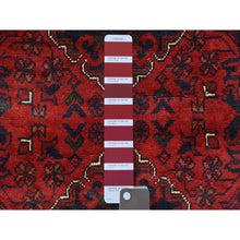 Load image into Gallery viewer, 2&#39;10&quot;x13&#39; Deep and Saturated Red, Afghan Khamyab with Tribal Medallions Design, Soft and Shiny Wool Hand Knotted, Runner Oriental Rug FWR434076