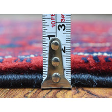 Load image into Gallery viewer, 2&#39;10&quot;x13&#39; Deep and Saturated Red, Afghan Khamyab with Tribal Medallions Design, Soft and Shiny Wool Hand Knotted, Runner Oriental Rug FWR434076