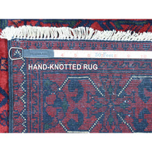 Load image into Gallery viewer, 2&#39;10&quot;x13&#39; Deep and Saturated Red, Afghan Khamyab with Tribal Medallions Design, Soft and Shiny Wool Hand Knotted, Runner Oriental Rug FWR434076